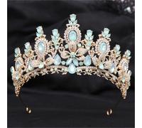 HHOZsafety Women’S Silver Pink Opal Crystal Queen Wedding Crown Bridal Tiara Pageant Rhinestone Diadem Bride Hair Accessories