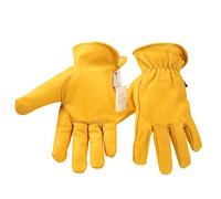 HHPROTECT Gardening Gloves Leather Work Gloves for Men and Ladie Winter Warm Working Thorn Proof Gloves for Construction,Yard, Mechanic, Welding, DIY- M