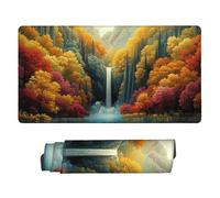 HHQGOUYG Gaming Mouse mat/Large Mouse Pad 500 x 250 x 3mm| XXL Mousepad | Desk Mat | Improved Precision and Speed | Rubber Base for Stable Grip on Smooth Surfaces, 50 x 25cm (Forest Waterfall) d-761