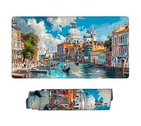 HHQGOUYG Gaming Mouse mat/Large Mouse Pad 700 x 400 x 3mm| XXL Mousepad | Desk Mat | Improved Precision and Speed | Rubber Base for Stable Grip on Smooth Surfaces, 70 x 40cm (Venice Water City) d-866