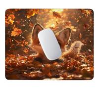 HHQGOUYG Small Mouse Pad 29x24cm, Fox In Autumn Gaming Mouse Mat F-351