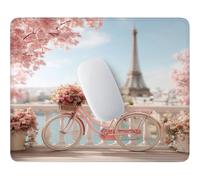 HHQGOUYG Small Mouse Pad 40x30cm, Eiffel Tower Bicycle Gaming Mouse Mat F-2