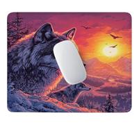 HHQGOUYG Wolf At Sunset Mouse Mat - 10.24 × 8.27 in, Gaming Mouse Pad g-535