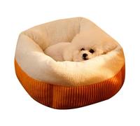 HHQLJY Dog Bed Cat Bed, Warm Pet Bed In Winter, Semi-enclosed Dog Pet Mat, Soft And Comfortable Small Dog Mat, Universal For All Seasons(Orange,53x44x49cm)