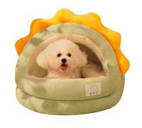 HHQLJY Round Dog Kennels, Warm Semi-enclosed Pet Kennels, Small Dog Beds, Dog Beds And Cat Kennels In Winter, Universal For All Seasons, Soft And Comfortable(Green,52x50x40cm)