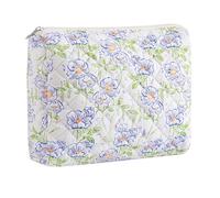 HHQQWZ Makeup Bag Travel Cosmetic Bag for Women Girls, Zipper Make Up Pouch, Floral Flowers Toiletry Organizer Makeup, Portable Storage Bag, Cosmetic Travel Cloth Bag, U8 Large/Large Blue Flowers