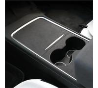HHRDYY Car Centre Console Trim For Tesla For Model 3 Y 2021-2025 Highland For Juniper Suede Center Cover Protector Trim Interior Sticker(BLACK 1)