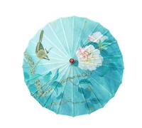 HHRJNUST Oiled Paper Parasol Chinese Classical Umbrella Oriental Traditional Decorative Umbrella Wood Suitable for Dance Photo, Green