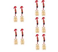 HHRLCH 10 Pcs Year of The Braclets Charm Necklace Bracelet Pendants Chinese Shape Festival Rabbit Pendant Gold Leaf