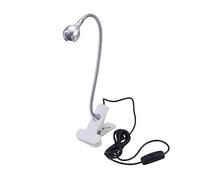 HHRLCH 360degree USB Clip Desk Lamp Adjustable Neck Eye-Caring Light for Reading and Study Silver Clamp Light for Bedside Office and Classroom Use Off Pure White
