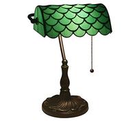 HHRLCH Bankers Lamp Green Lamp Antique Table Lamp Vintage Bankers Lamp Green Glass Desk Lamp Retro with Pull Bedside Lamp Office Lamp Table Light for Office Desk Livingroom C
