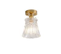 HHRLCH Ceiling Light Nordic Ceiling Lamp Japanese-Style Brass Glass Hanging Lights Stairs Cloakroom Bay Window Home Balcony Entrance Light Chandelier Wall Light (Color : E L/