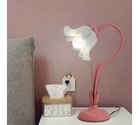 HHRLCH Dimmable Touch Flower Table Lamp Cable Operated Lily of the Valley Acrylic Table Light Retro Metal Reading Lamp for Bedroom Girl's Room Dormitory Study - Yellow