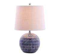 HHRLCH Handcrafted Ceramic Table Lamp Navy Blue for Bedroom and Living Room
