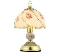 HHRLCH Kitchen Faucet 14.57 Inch Vintage Glass Table Lamp with Button and Socket Decorative Desk Light for Bedroom Living Room Office Reading Nook Side Table and Home
