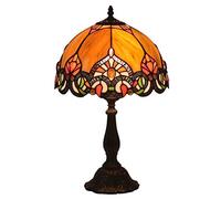 HHRLCH Lamp Stained Glass Lampshade Table Lamps 19 Inch Tall 12 Inch Wide Antique Bookcase Beside Desk Reading for Living Room Bedroom