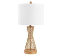 HHRLCH Natural Table Lamp with Stylish Cotton Shade for Bedroom Living Room and Dormitory - VERSATILE & ENERGY-EFFICIENT