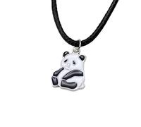 HHRLCH Panda Necklace For Women And Girls, Sitting Panda Animal Pendant Chain Necklace, Panda Jewelry, Red Panda Necklace For Girls, Panda Locket, Panda Coin Pendant, Sterling Silver, No