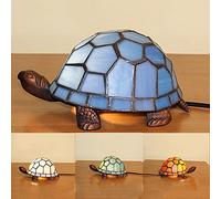 HHRLCH 's Night Light Tortoise/Turtle Lamp Bedside Table Lamp Stained Glass Accent Desk Lamp Gifts Green