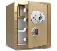HHRLCH Safes Safes Household Mechanical Lock + Key Deposit High Security Steel Vault Anti-Theft f and Waterproof Electronic 38X33X45Cm Safe，Light Brown