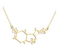 HHRLCH Serotonin Necklace For Women And Men, Dopamine Molecule Necklaces Chemical Formula DNA Necklace Serotonin Structure Formula Pendant Choker Science Biology
