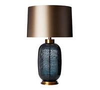 HHRLCH Table lamp nightstand lamp Bubble Texture Glazed Table lamp Bedroom Bedside lamp Luxury Hotel Living Room Lobby Post- with Fabric Shade Bedside Lamps Household faucets