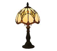 HHRLCH Table Lamps Bedside Lamps Stained Glass Desk Lamp Reading Lamp for Bedroom Living Room Antique Zinc Base 8" Floral Lampshade Green leaf grape