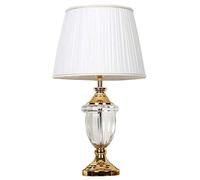 HHRLCH Table Lamps Crystal Desk Lamps with White Fabric Shade，Contemporary Glass and Metal Base，Ideal for Living Room Bedroom Bedside，14 X 25 Inches