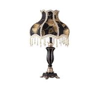 HHRLCH Victorian Table Lamp with Handmade Fabric Lampshade Antique European Desk Lamp Featuring Painted Resin Base Perfect for Bedroom Living Room and Office