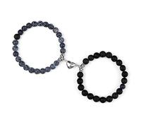 HHRLCHX 2pcs/set heart magnetic bracelet couple matching natural volcanic stone beads bracelets lover gift bangles