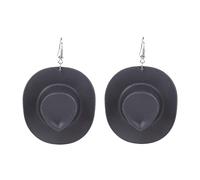 HHRLCHX Double Earrings for Two Holes Mini Western Hat Earrings Plastic Cowboy Hat Earrings For Women Pink Drop Dangle Earrings Clip on Earrings Studs