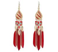 HHRLCHX Earring for Women Easter Valentine's Day Boho Feather Earrings For Women Bohemian Earrings Lightweight Feather Dangle Earrings Hippie Earrings For Women Girls 90mm Hoop Earrings