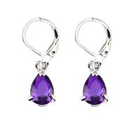 HHRLCHX Earring for Women Easter Valentine's Day Dangle Silver Cut 925 Earrings Drop Jewelry Wedding Charming Amethyst Earrings Tube Hoop Earrings for Women