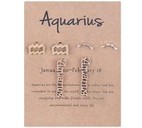 HHRLCHX Earring Pack for Women Three 12 Jewelry Earings Constellation Horoscopes Zodiacs Exquisite Zodiacs Of Constellation Birthday Pairs Letter Layer Sign Old-English Gift Earrings Ear Ringing