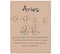 HHRLCHX Earring Pack for Women Three 12 Jewelry Earings Constellation Horoscopes Zodiacs Exquisite Zodiacs Of Constellation Birthday Pairs Letter Layer Sign Old-English Gift Earrings Ear Ringing