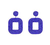 HHRLCHX Earrings for Wedding Beaded Drop Earrings Handmade Seed Bead Heart Hoop Dangle Earrings Bohemia Statement Earring Studs For Women Girls Chain Earring Set