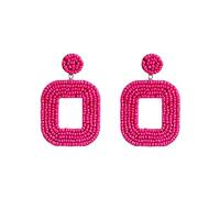 HHRLCHX Earrings for Wedding Beaded Drop Earrings Handmade Seed Bead Heart Hoop Dangle Earrings Bohemia Statement Earring Studs For Women Girls Chain Earring Set