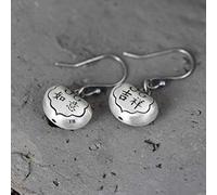 HHRLCHX for women, chinese style eardrop s925 retro auspicious pious female temperament simple literary ingot earrings earring