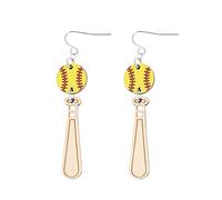 HHRLCHX Heart Statement Earrings 2023 New Baseball Wood Stud Earrings Stud Earrings Wooden Earrings For Women And Girls Gift For Her Hoop Earrings Thick