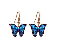 HHRLCHX Hypo Allergenic Earrings Butterfly Dangle Hook Earrings For Women Girls Colorful Animal Butterflies Drop Dangling Lightweight Earring Be Earrings