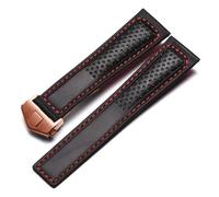 HHRLCHX MENGKEG Frosted Genuine Leather Watch Strap Compatible With Tag Heuer Carrera Diving Monaco F1 Series Breathable Watch Chain 22mm Men Watchband