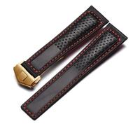 HHRLCHX MENGKEG Frosted Genuine Leather Watch Strap Compatible With Tag Heuer Carrera Diving Monaco F1 Series Breathable Watch Chain 22mm Men Watchband
