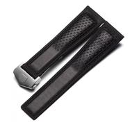 HHRLCHX MENGKEG Frosted Genuine Leather Watch Strap Compatible With Tag Heuer Carrera Diving Monaco F1 Series Breathable Watch Chain 22mm Men Watchband