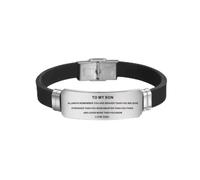 HHRLCHX men's bracelet to my son never forget that i love you from mom dad courage silicone bracelets for men length adjustable