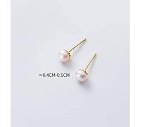 HHRLCHX Personalized Earrings,S925 Earrings, Simple Torus, Small Single Pearl Pierced Earrings en, 0.4-0.5mm