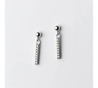 HHRLCHX Personalized Earrings,S925 Earrings, Women's Japanese Style Simple Diamond Word Short Earrings, Geometric Earrings Pair of S925