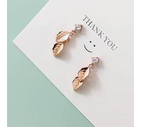 HHRLCHX Personalized Earrings,S925 Leaf Earrings Ladies Short Diamond Leaf Earrings &Rose, 925