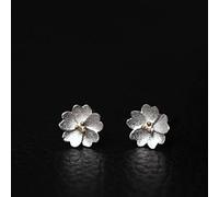 HHRLCHX Personalized Earrings,S925 Small Flower Earrings, Korean Temperament Simple and Creative en Cherry Blossom Petal Earrings, Fashionable Jewelry for Women As Shown, 925