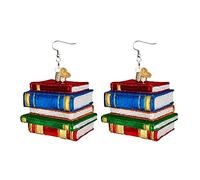HHRLCHX Press Earrings for Women Book Lover Bookshelf Earrings Acrylic Ornament Book Earrings Gift Studs Set