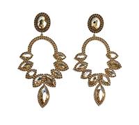 HHRLCHX Self Piercing Earrings Hoops 2023 Luxury Exaggerated Gem Earrings Alloy Glass Drill Flash Drill Stud Earrings For Women Larger Drag Queen Earrings Exaggerated Water Diamond Costume Jewelry for